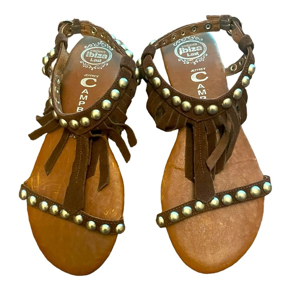 Jeffrey Campbell Ibiza Brown Suede Fringe Tassel Sz 6 - Picture 1 of 10
